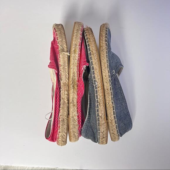 Old Navy Women’s Two Pairs of Canvas Slip On Flats Red and Blue Sz 8 - Picture 2 of 13